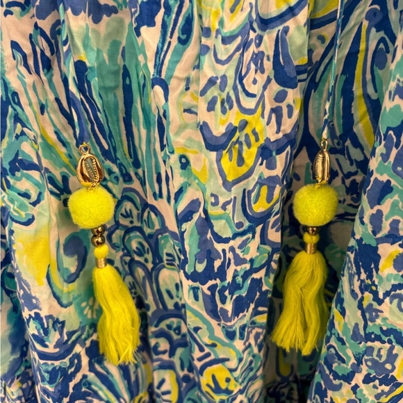 Lilly Pulitzer Alanna Swing Cold Shoulder Dress Blue Crush After Party Size XS - Picture 5 of 12